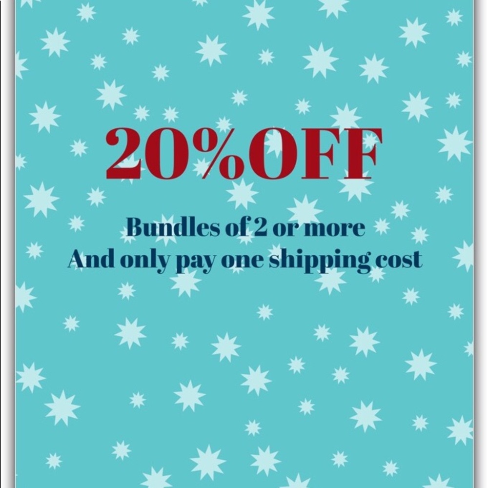 20% off bundles of 2 or more, pay 1 shipping cost